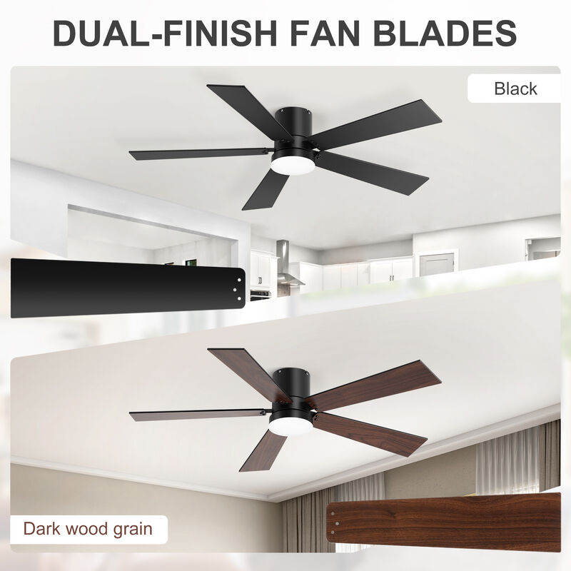 Breezary 2-Pack 42" LED Ceiling Fan with Light, 5 Blade, 6 Speed, Quiet Flush Mount, Remote image number 7