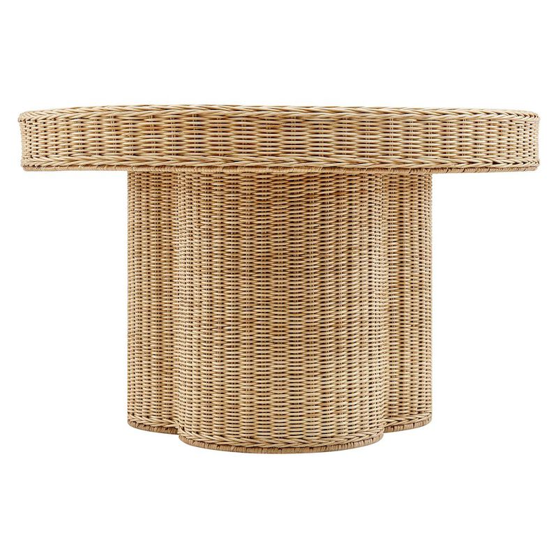 Ainsley 32 Inch Round Natural Rattan Coffee Table image number 3