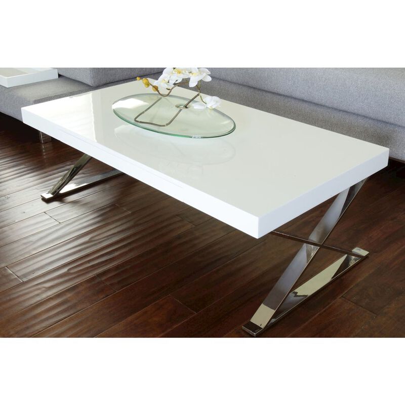 Pangea Home Alexa Coffee Table White