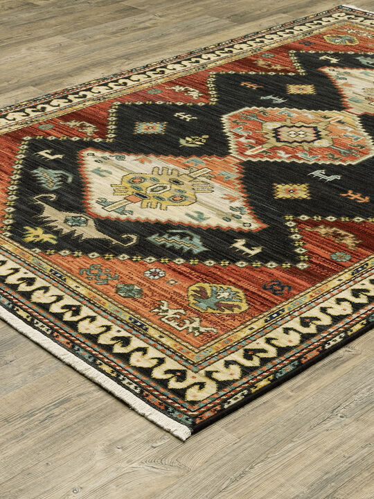 Lilihan 2' x 6' Navy Rug