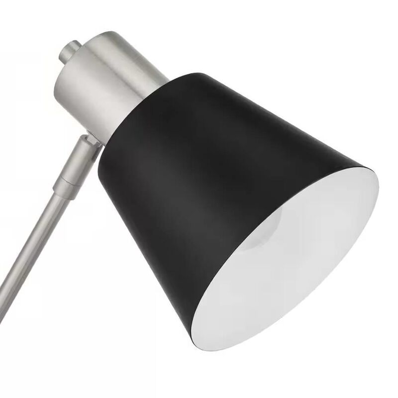 Hivvago Simple Modern Metal Desk Light Table Lamp with Black Shade and Adjustable Tilt