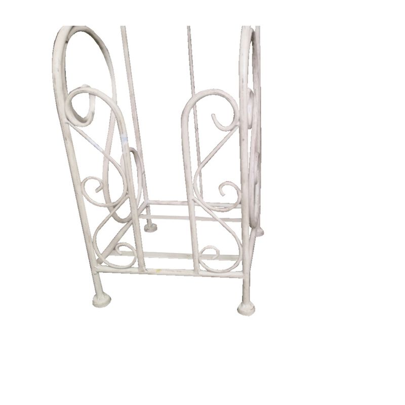 Noe Benzara Classic Free standing Metal Toilet Paper Holder, Off White image number 3