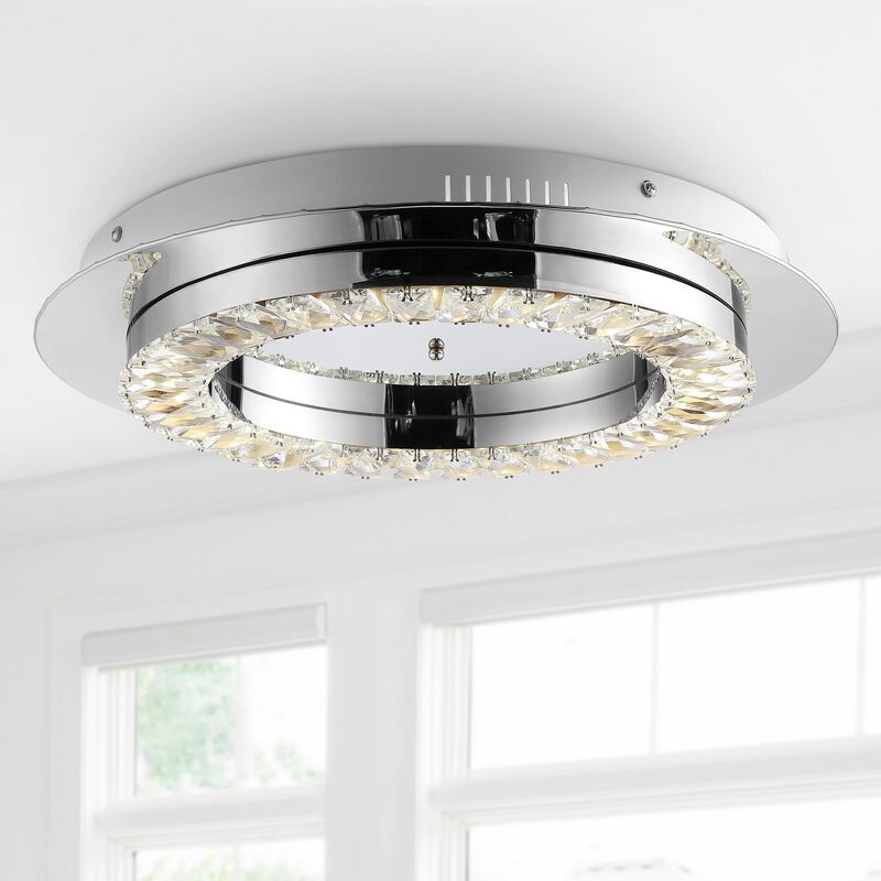 Cristal Integrated Iron/Crystal Glam LED Flush Mount