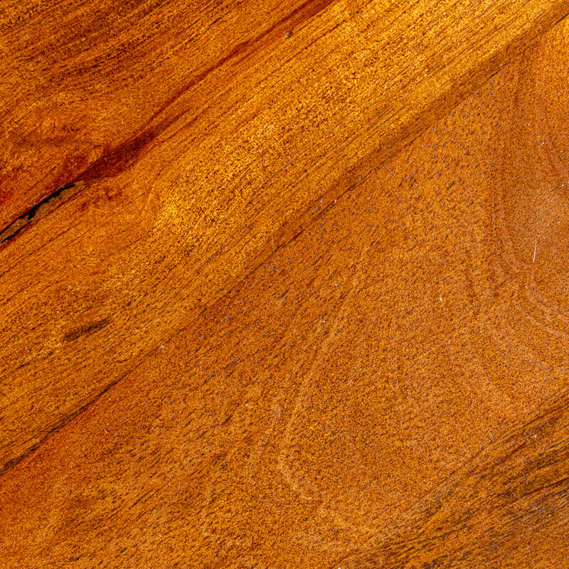 Round Mango Wood Stacked End Grain Accent Table, Walnut Finish image number 4
