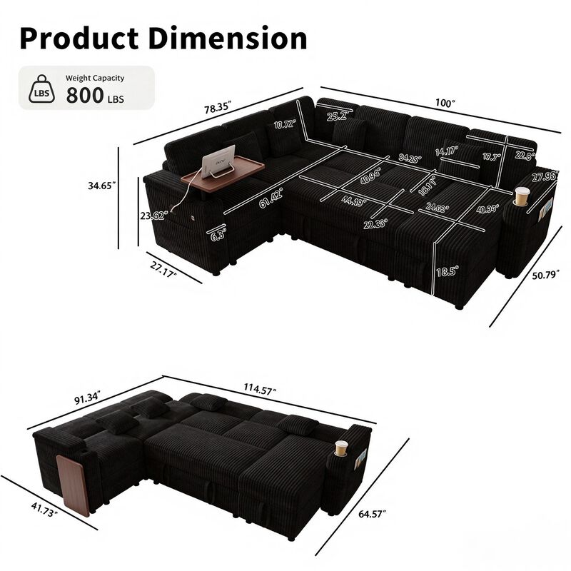 Saslip 100-inch pull-out Sectional image number 3