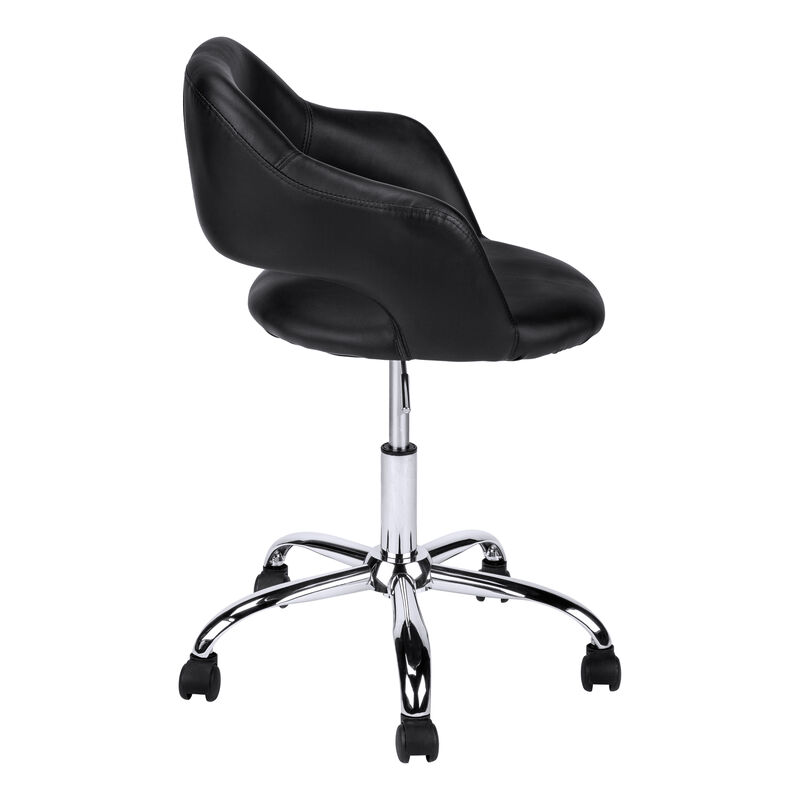 Monarch Specialties I 7298 Office Chair, Adjustable Height, Swivel, Ergonomic, Armrests, Computer Desk, Work, Metal, Pu Leather Look, Black, Chrome, Contemporary, Modern