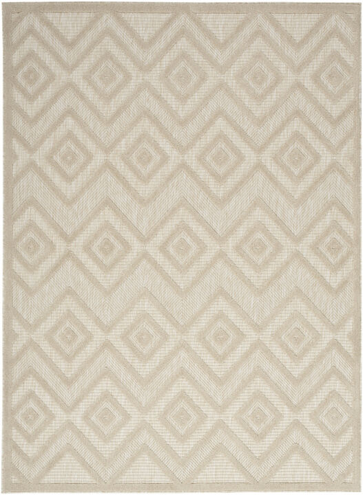 HomeRoots 4' X 6' Cream And Beige Geometric Indoor Outdoor Area Rug