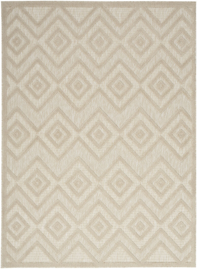 HomeRoots 4' X 6' Cream And Beige Geometric Indoor Outdoor Area Rug image number 0