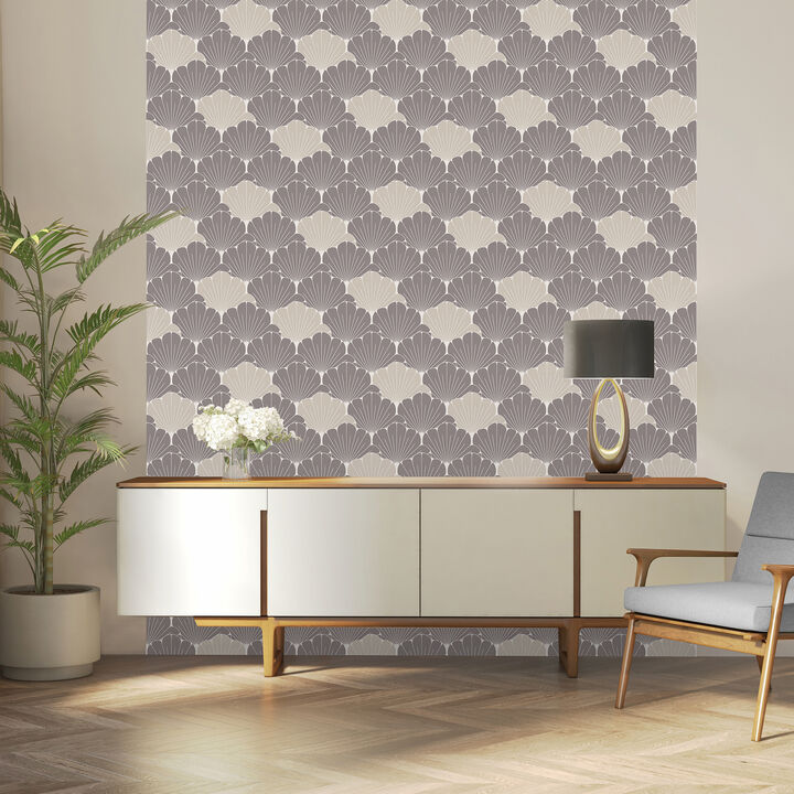 Giant Art Deco Gingko Leaf Wallpaper