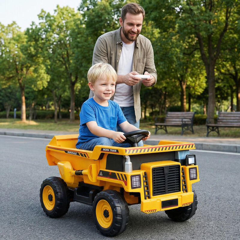 24V Kids Construction Ride On Vehicle with Dump Bed and Remote Control image number 1
