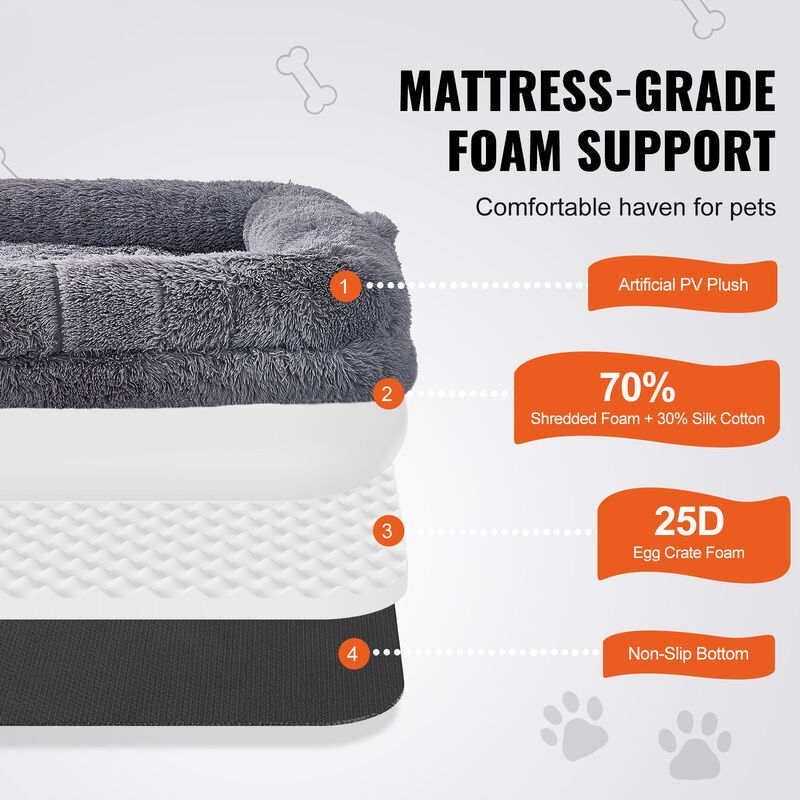 Human Size Dog Bean Bed with Soft PV Velvet, Removable and Washable Cover image number 2