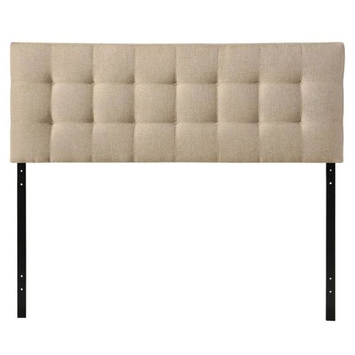 QuikFurn Full size Modern Beige Tan Taupe Fabric Tufted Upholstered Headboard