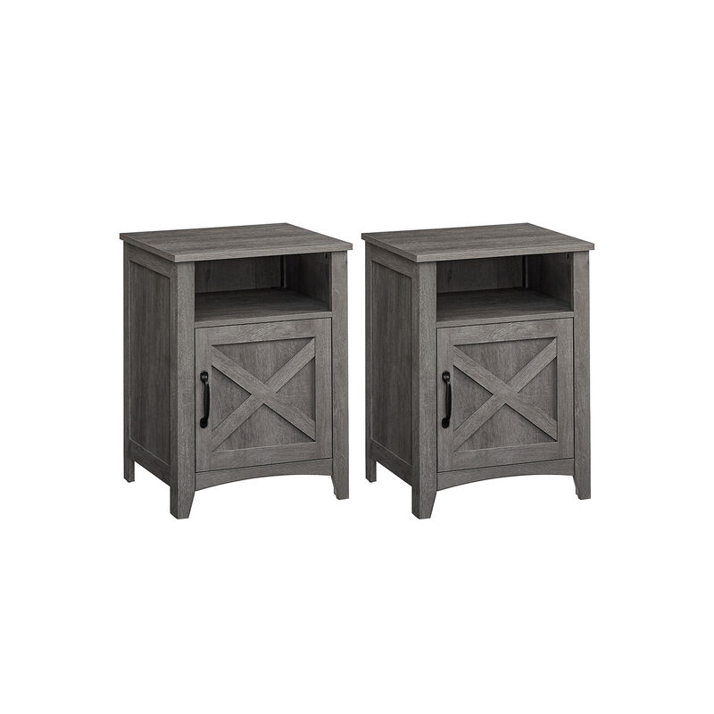 Farmhouse Nightstand with Barn Door Design for Rustic Bedroom Decor image number 0