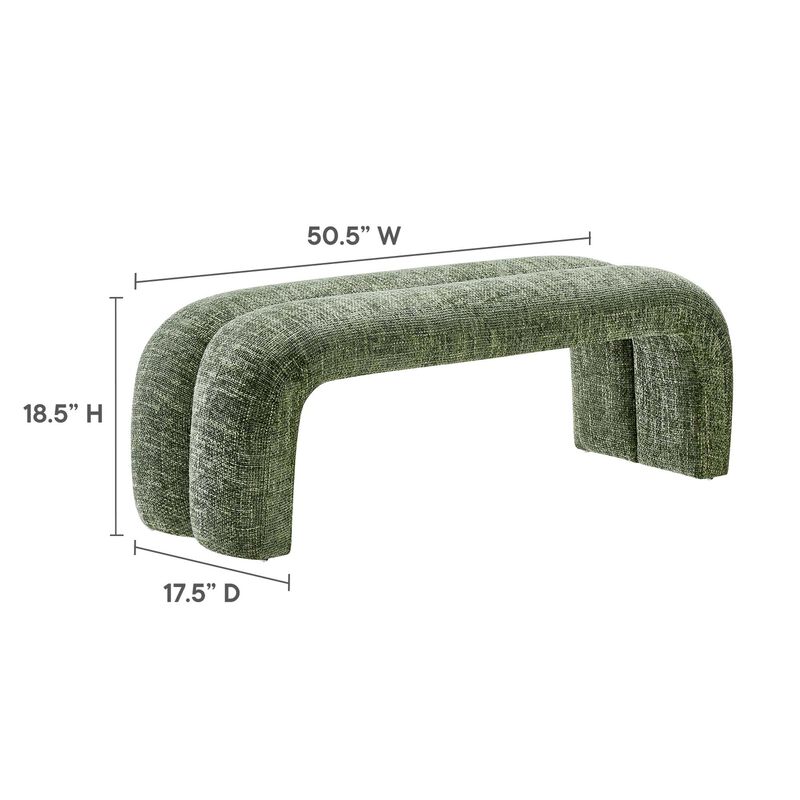 Modway EEI-6769-FRO Dax 50.5" Chenille Upholstered Accent Bench, Frost image number 2
