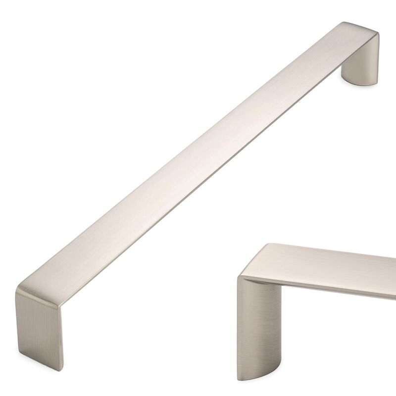 KOOFIZO Wide Cabinet Handle - Brushed Nickel Furniture Pull, 8-4/5 Inch Screw Spacing, 1-Piece for Kitchen Cupboard Door, Bedroo