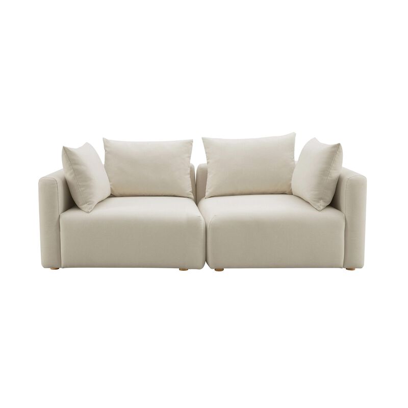 Hangover Linen Cream Loveseat