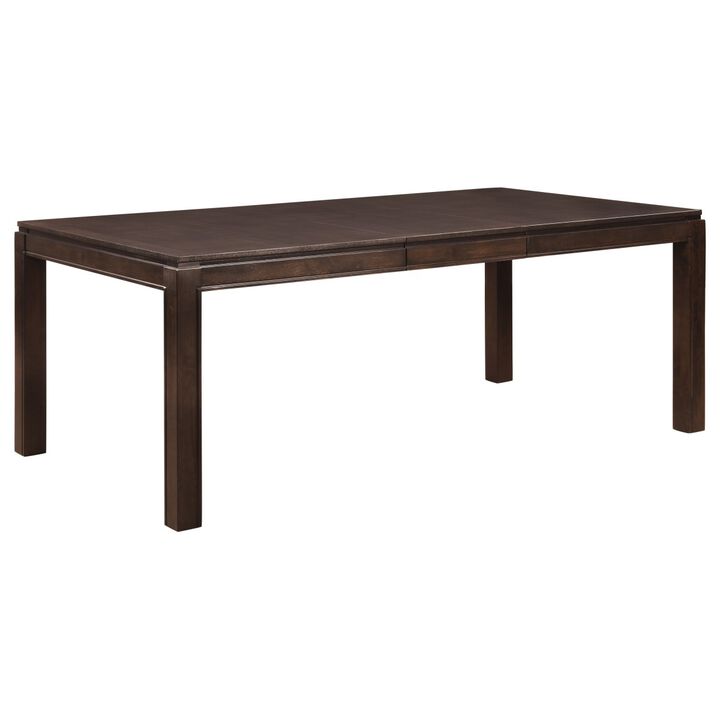Contemporary Design Dark Brown Finish 1pc Dining Table with Separate Extension Leaf Wooden Dining Furniture