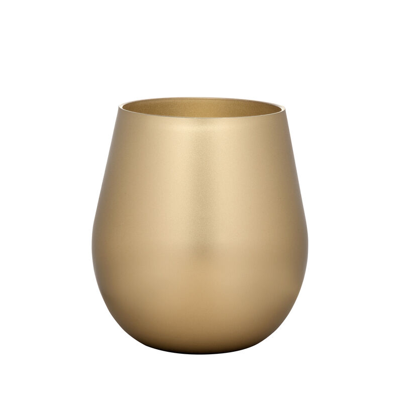 HomeRoots Set of Four Gold Acrylic Stemless All Purpose Wine Glass image number 0