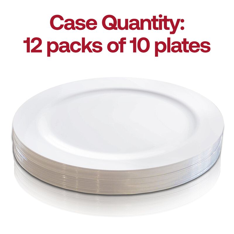9" Solid White Economy Round Plastic Buffet Plates (60 Plates) image number 3