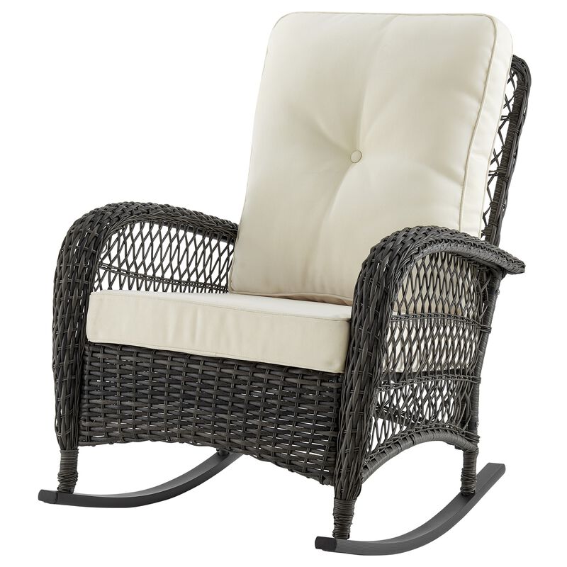 Fruttuo Cream Patio Rocking Chair