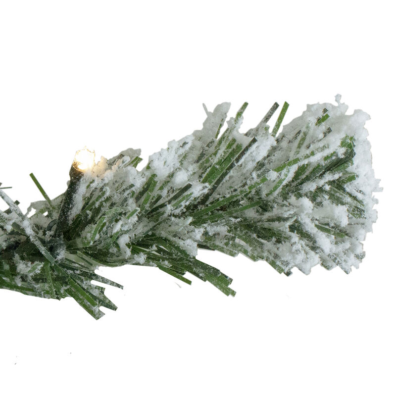 6.5' Pre-Lit Full Flocked Somerset Spruce Artificial Christmas Tree - Clear Lights image number 4