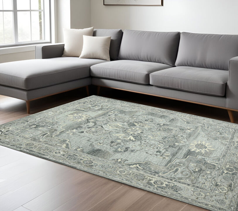 HomeRoots Oriental Hand Woven Area Rug With Fringe