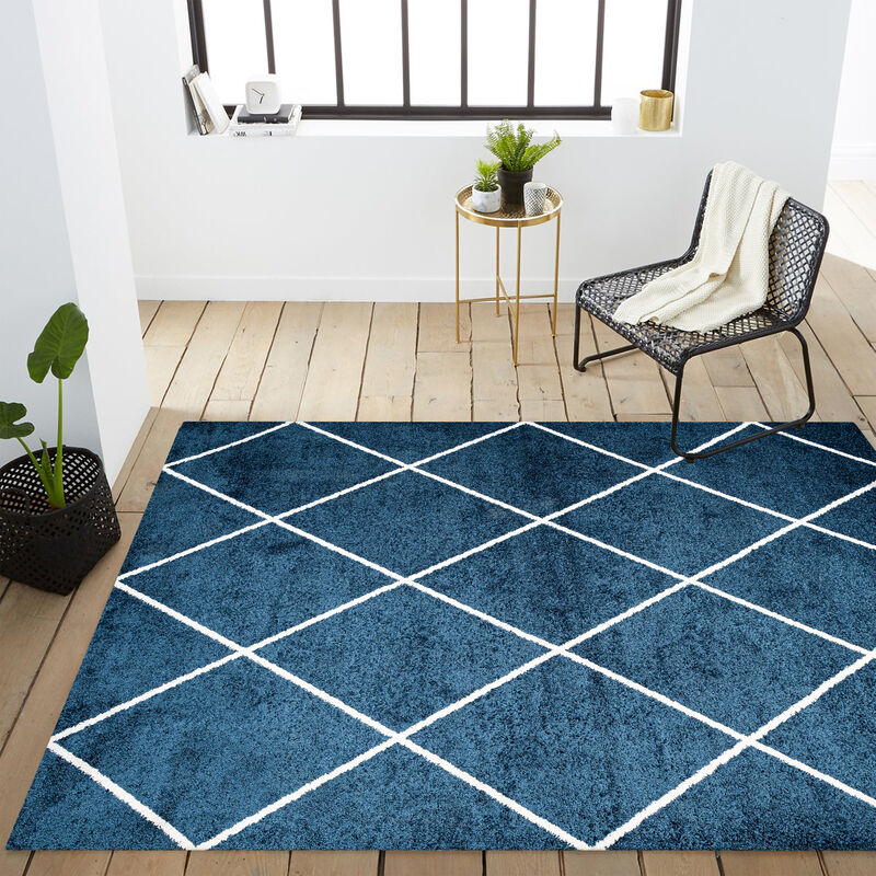 Cole Minimalist Diamond Trellis Area Rug