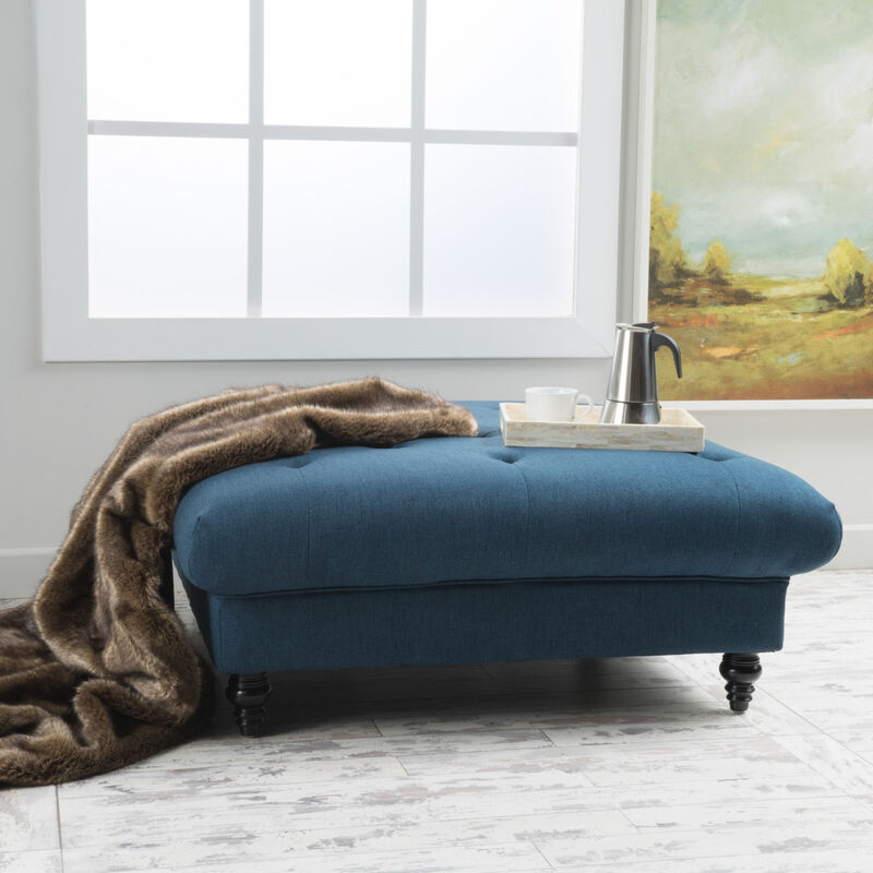 Streamdale Plush and Versatile Velvet Ottoman with Tufted Top image number 1