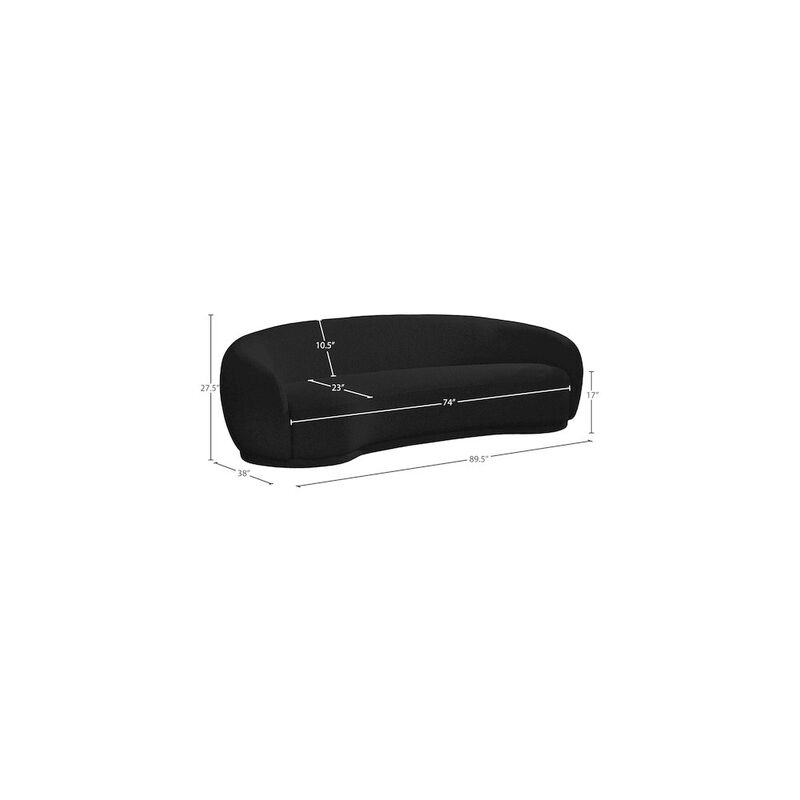 Meridian Furniture Hyde Black Boucle Fabric Sofa