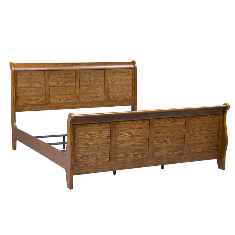 Liberty Furniture Grandpas Cabin King Sleigh Bed in Aged Oak image number 0