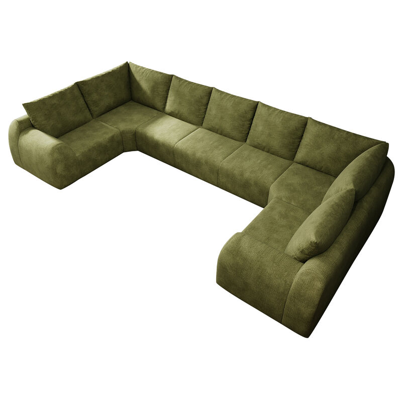 Fron U Shaped Modular Cloud Sectional Sofa image number 3
