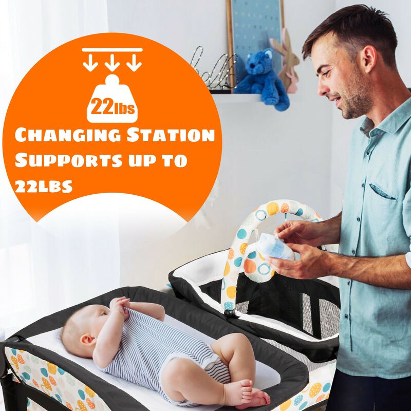 4-in-1 Convertible Portable Baby Playard with Changing Station