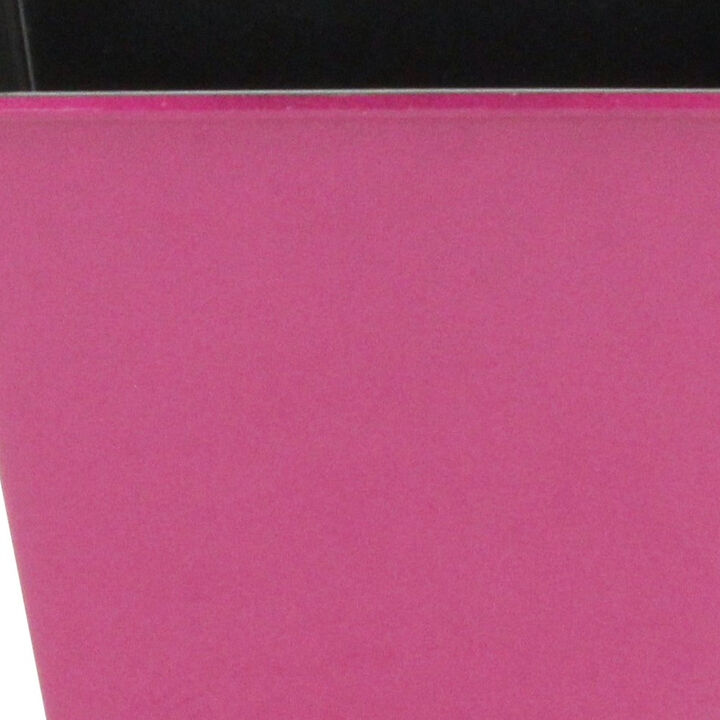 HomeRoots 5" Hot Pink Recycled Plastic Indoor Outdoor Square Pot Planter