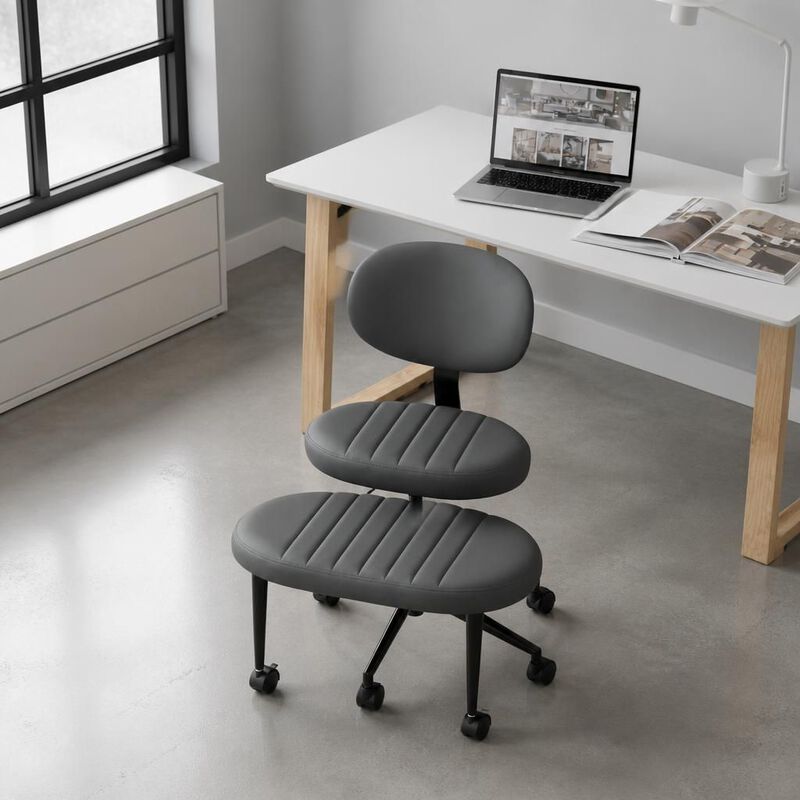 GOODSILO Ergonomic Multi-Position Cross Legged Office Chair, Swivel Rolling Meditation Fidget Chair with Back Support for Home Office image number 2