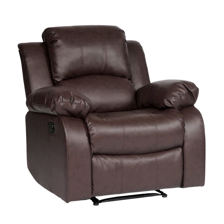 Lexicon Cranley Faux Leather Reclining Chair In Brown