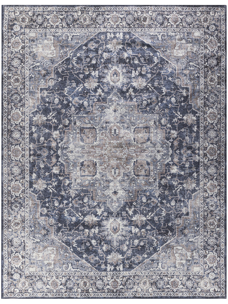 Machine Washable Series 1 SR101 Ivory/Navy 10' x 14' Rug