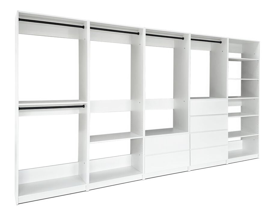 Prosper White Freestanding Walk in Wood Closet System