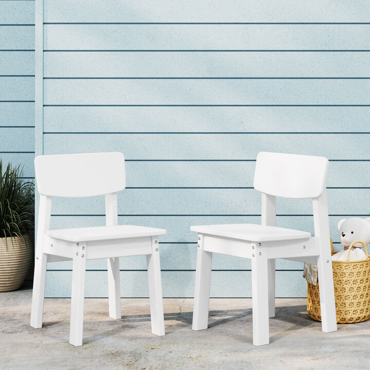 WestinTrends Outdoor HDPE Kids Modern Plastic Toddler Dining Chairs ((Set of 2))