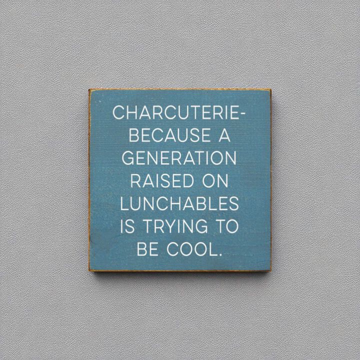Humorous Charcuterie Wood Wall Sign Funny Kitchen Decor for Food Lovers