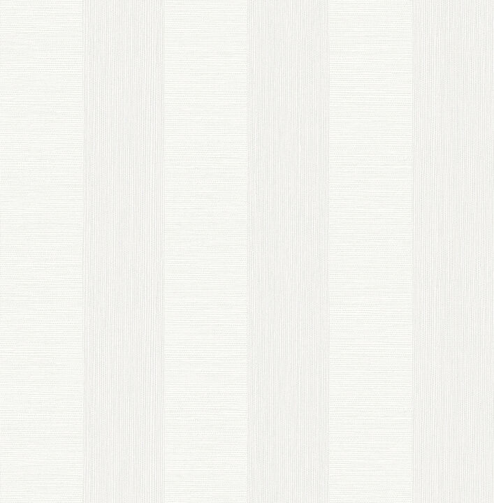 Intrepid White Faux Grasscloth Stripe Wallpaper