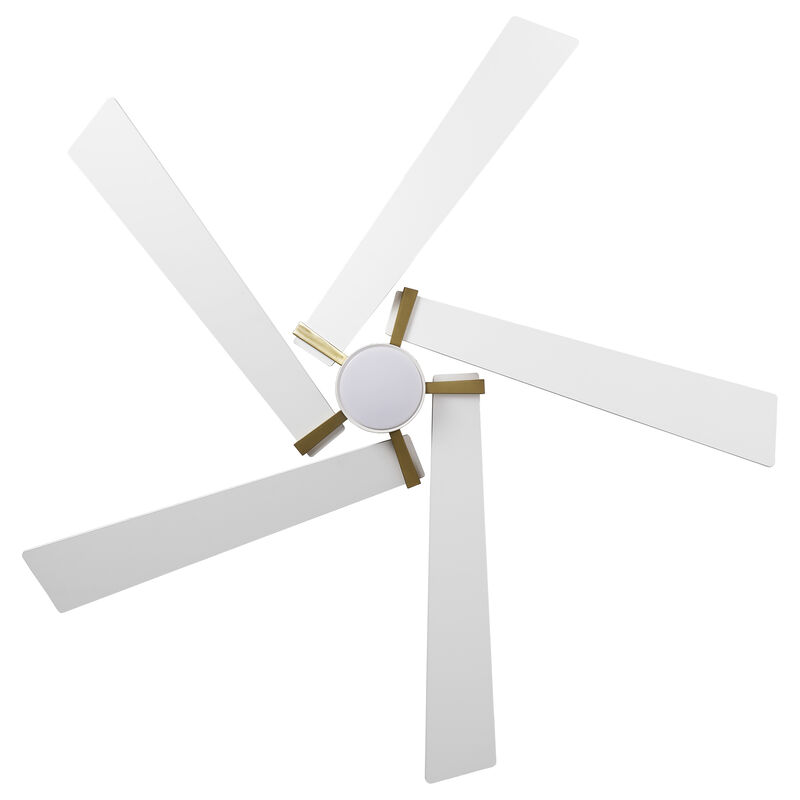 60" Modern Industrial White Reversible Dimmable 5 Aero Blades Ceiling Fan with Light and Remote image number 7