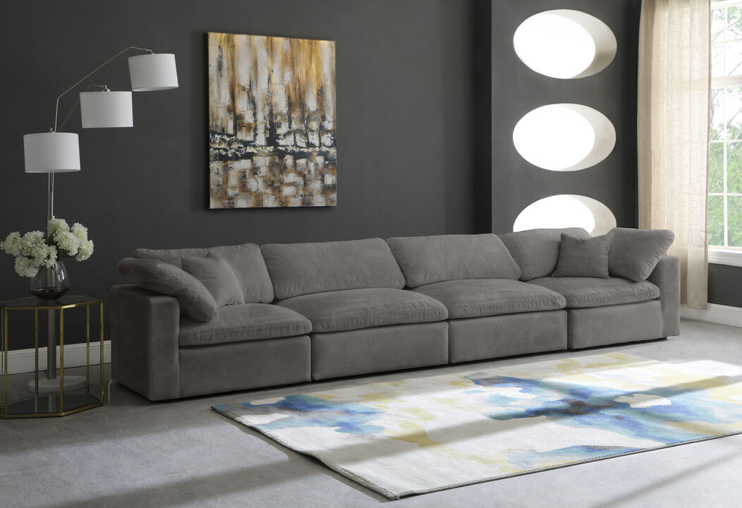 Meridian Furniture Cozy Grey Velvet Comfort Modular Sofa