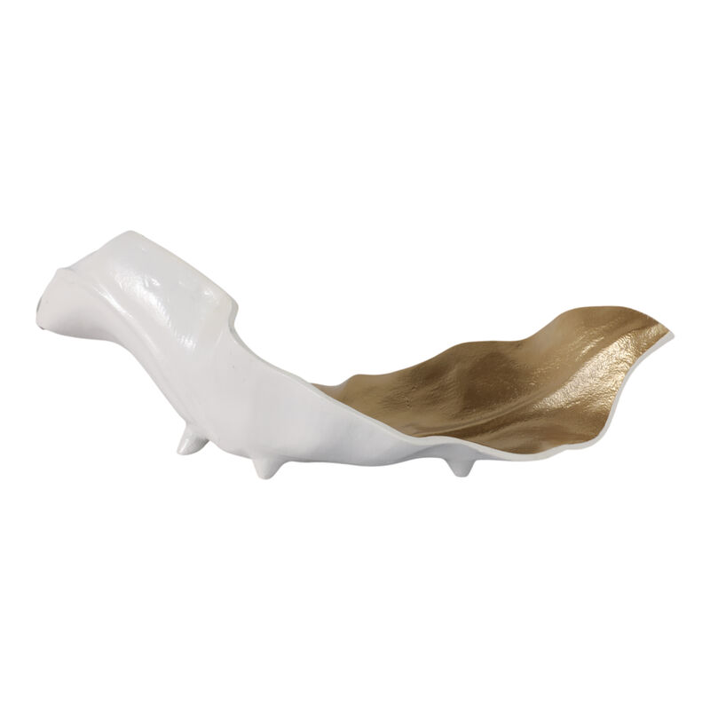 Metal 18" Curled Leaf, Ivory/gold image number 3