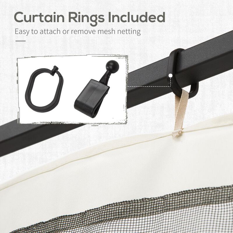 Hivvago 13x13 Outdoor Gazebo Mesh Screen with Zippers image number 4