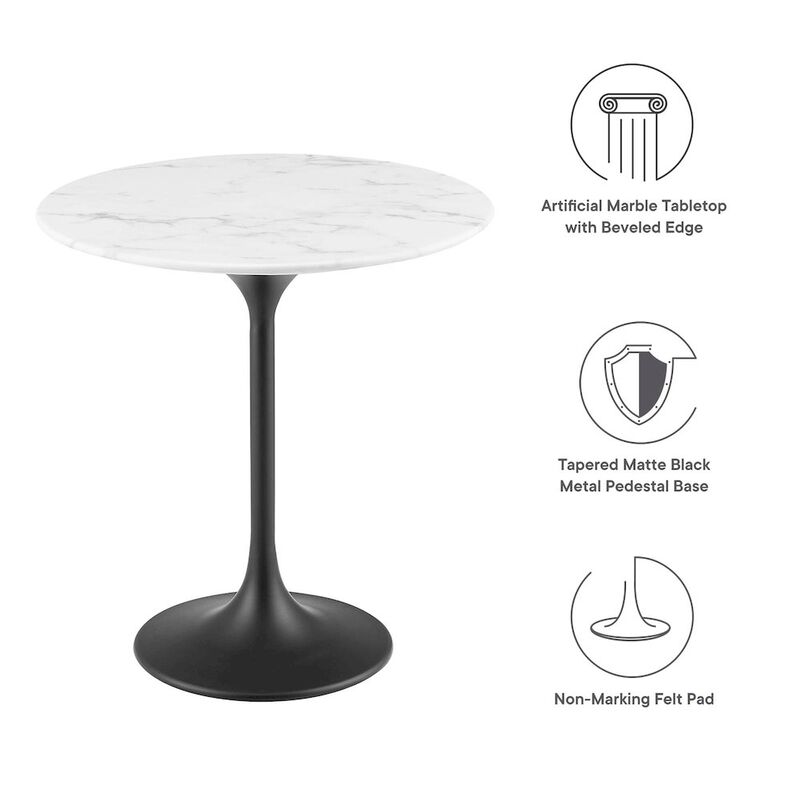 Lippa 20" Round Faux Marble Side Table image number 2