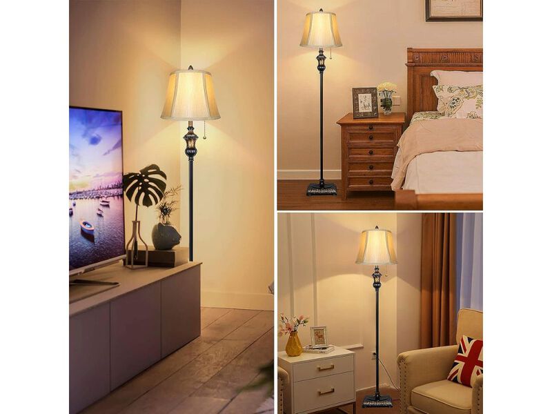 Traditional Floor Lamp with Bronze Shade Classic Standing Light for Living Room image number 1