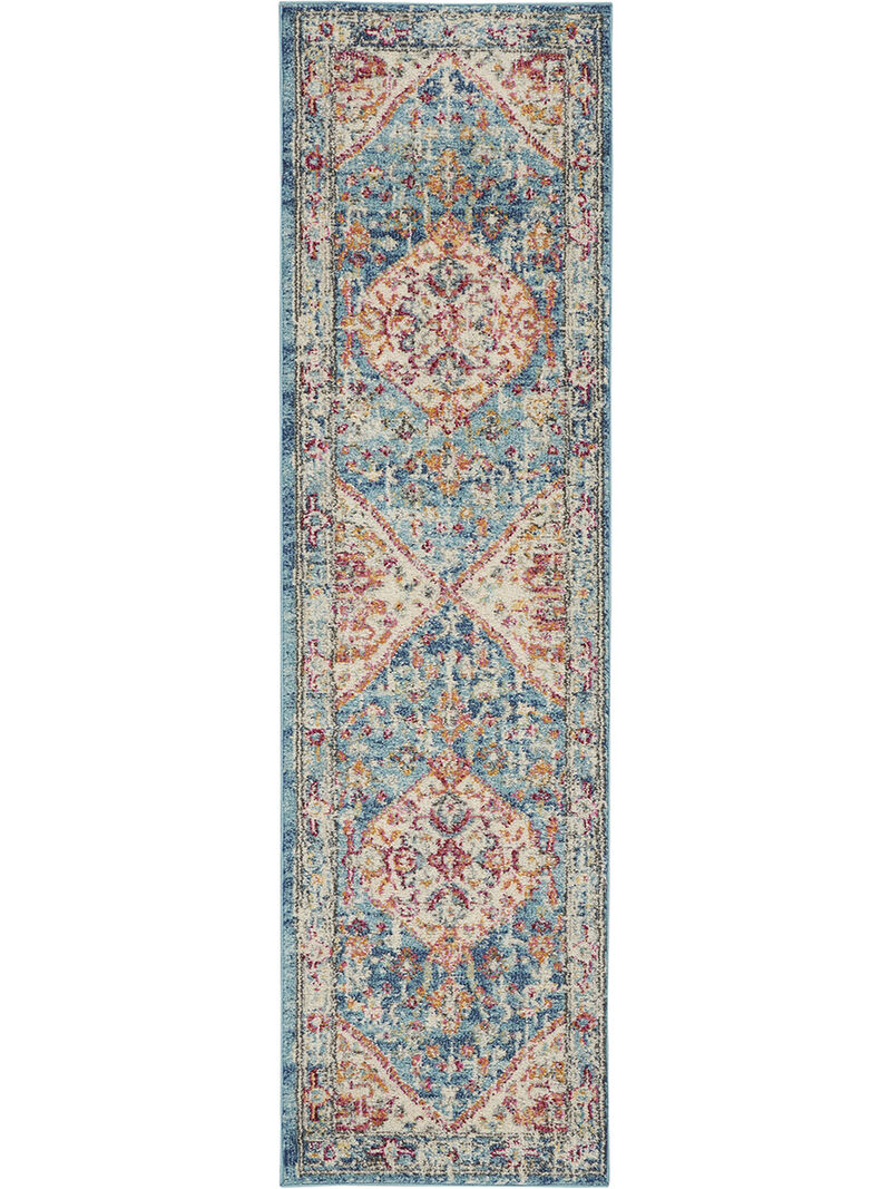 Passion PSN23 Ivory/Light Blue 2'2" x 7'6" Rug image number 0