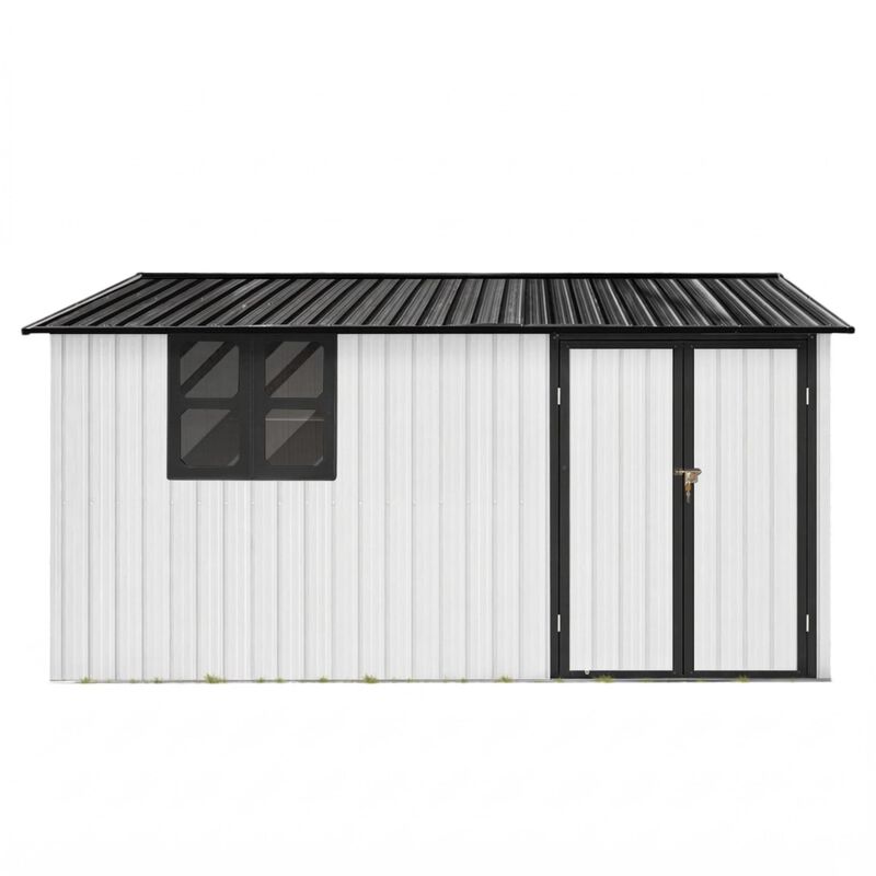 12x10Ft Metal Outdoor Storage Shed with Window image number 0
