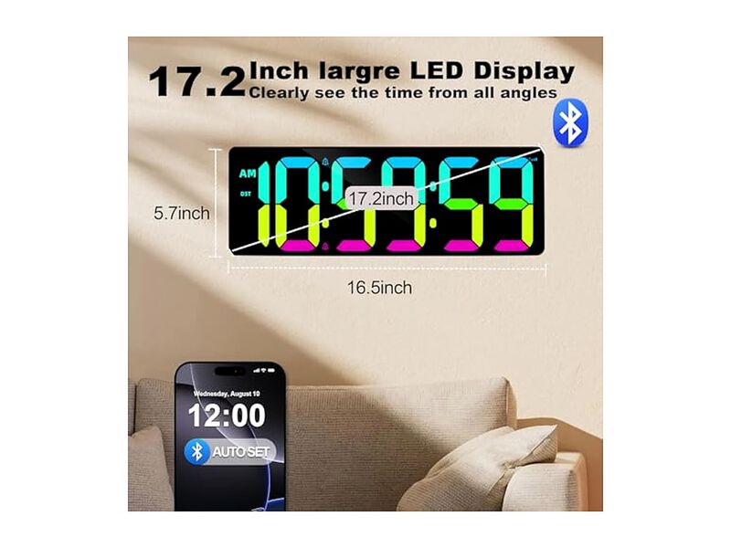 Bluetooth Digital Seconds Countdown Timer Wall Clock 2 Inch Kitchen Decor image number 2