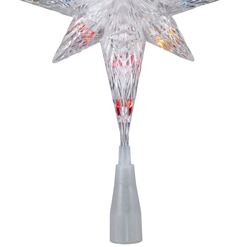 11" Lighted Clear 8 Point Star of Bethlehem Christmas Tree Topper - Multicolor Lights image number 5
